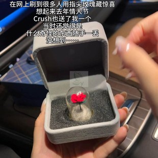 小王子玫瑰花玻璃罩戒指盒汽车摆件家用创意装饰品情人节惊喜礼物