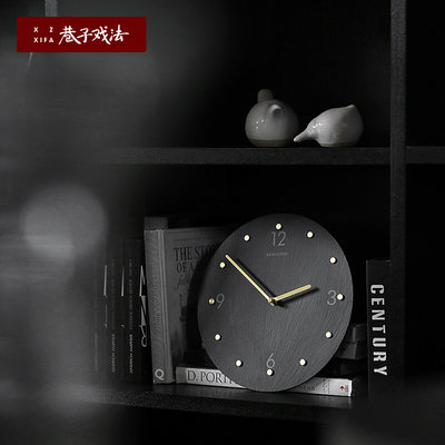 巷子戏法  现代钟表极简时尚时钟摆件挂钟客厅创意家用表摆台式