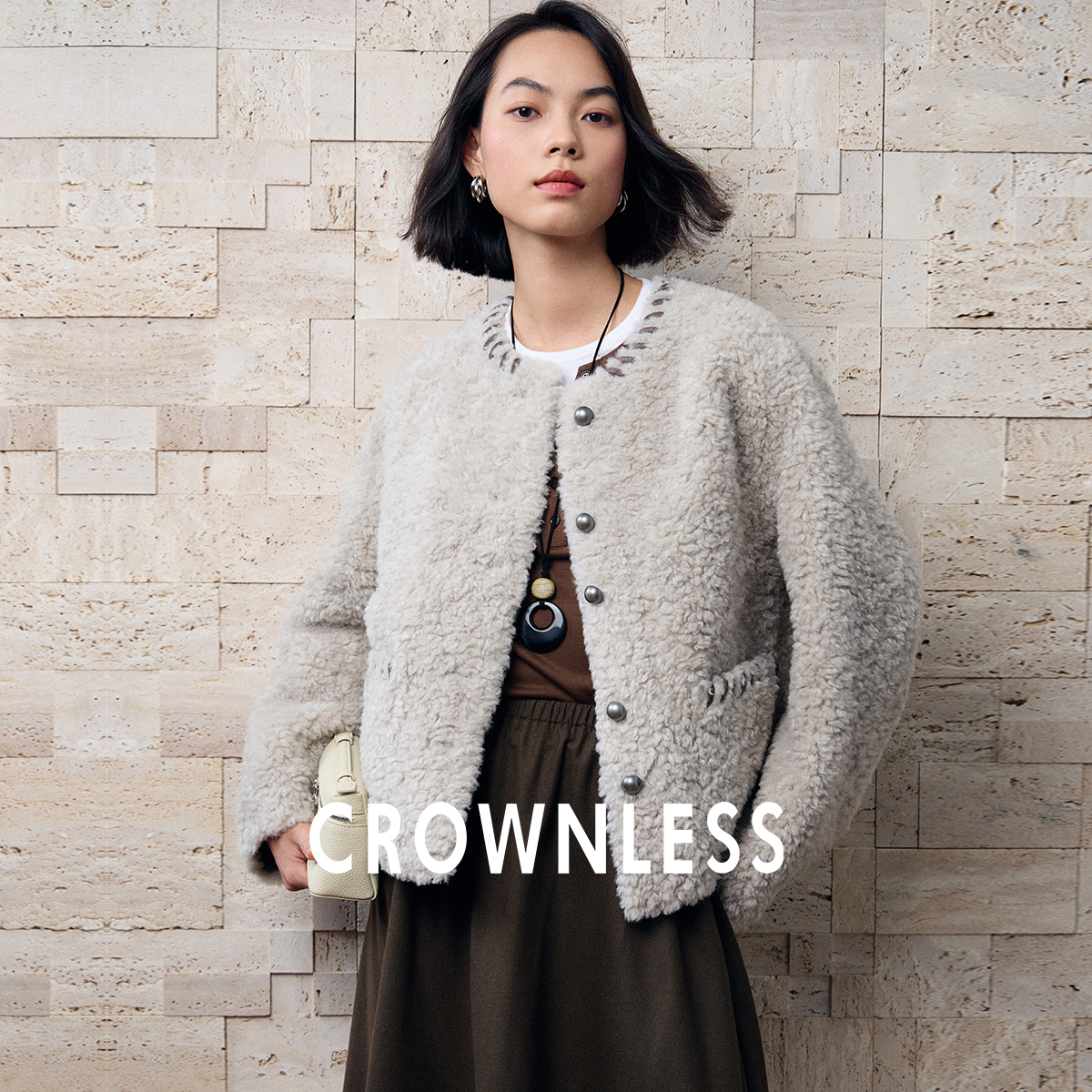 未冕托卡剪绒颗粒短外套