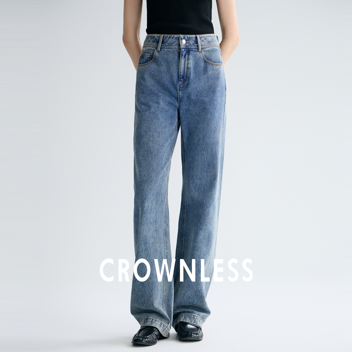 美式复古风重工水洗牛仔裤