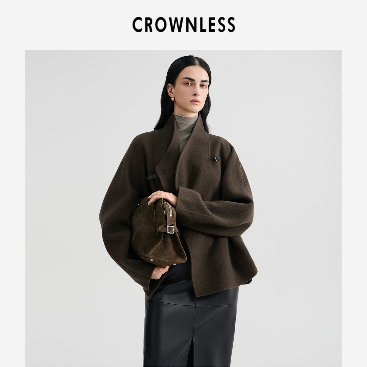 造型皮袢 斗篷廓形 含双面呢