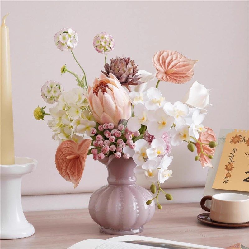 新法式花束客厅插花花瓶花艺仿真花轻奢高级假花摆V设装饰摆件餐,家居饰品,餐桌花艺,淘宝优惠券,粉丝福利购,淘宝优惠卷