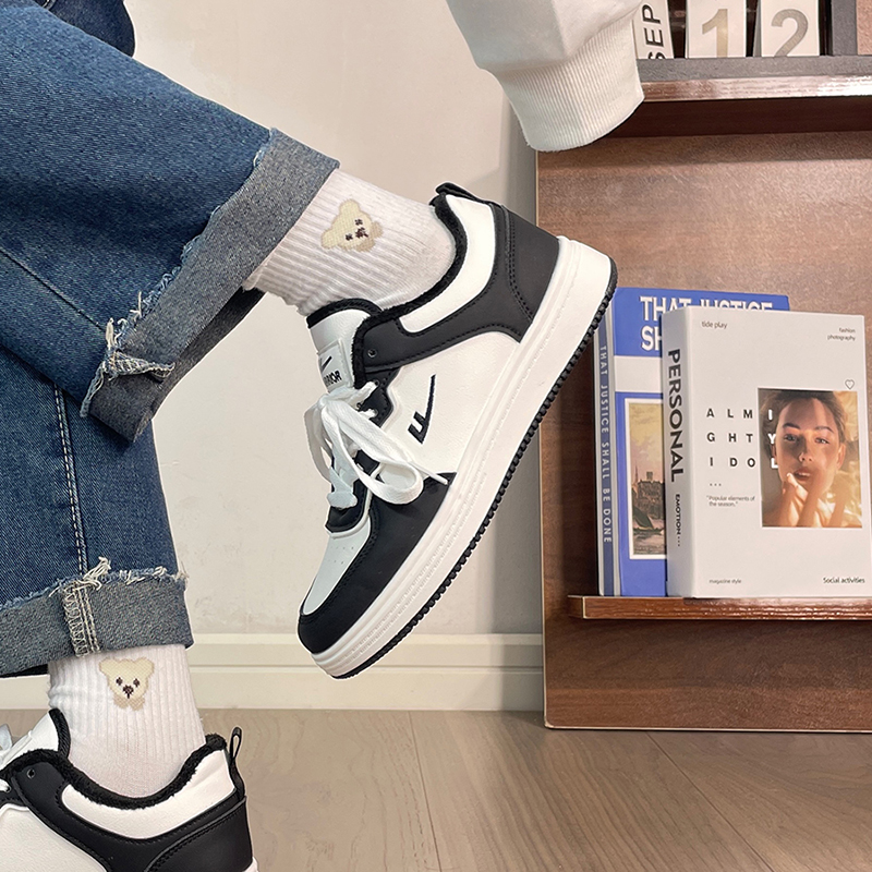 回力黑白情侣板鞋加绒保暖二棉鞋