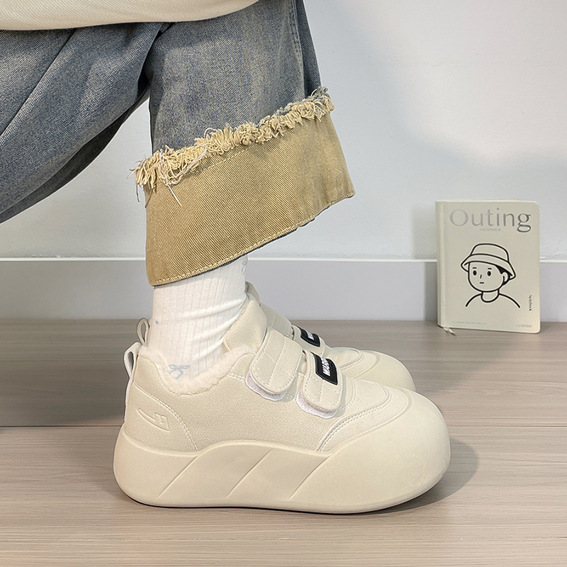 回力魔术贴厚底加绒保暖棉鞋