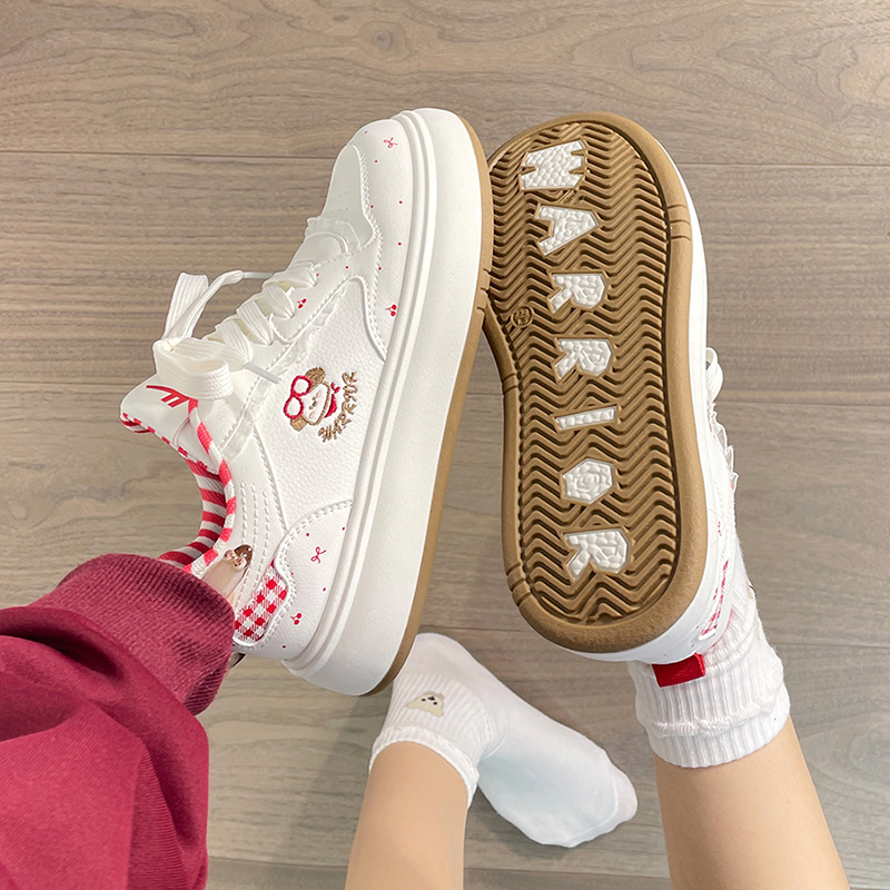 回力可爱小狗厚底小白鞋