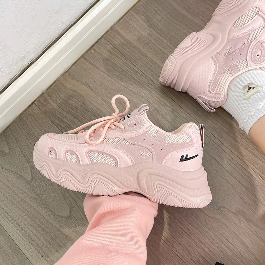 回力粉色厚底老爹鞋2025新款时尚百搭小个子增高软底轻便休闲鞋子,女鞋,时尚休闲鞋,淘宝优惠券,粉丝福利购,淘宝优惠卷