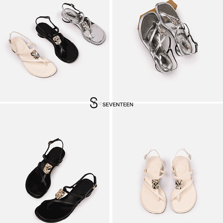 SV17 SEVENTEEN 三色交叉带凉鞋