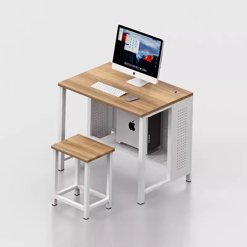 学校微机室机房翻转电脑桌多媒体培训计算机室单双人电脑桌椅