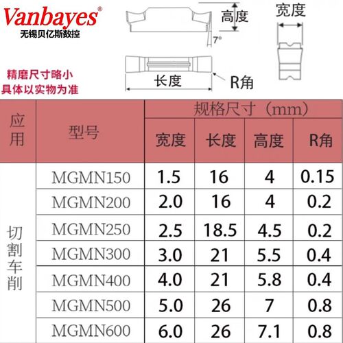 数控切断刀片MGMN300-M/J/NJ/DR/C端面切槽400-T车床割刀粒200-G