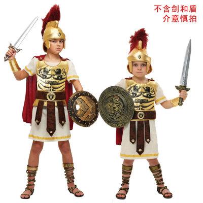COS儿童节舞台表演演出儿童男罗马角斗士勇士将军卫兵卫士扮演服