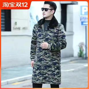 男加绒棉衣大褂宽松长款 高品质法兰绒外套冬季 罩衣棉服工作服耐
