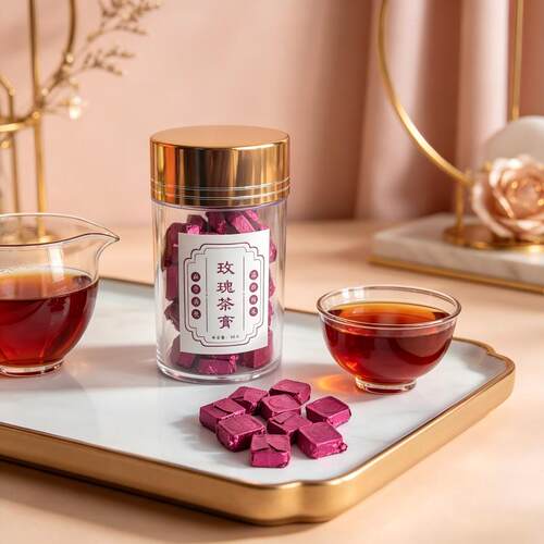 普洱茶玫瑰茶膏无添加50克罐装果香足组合型花茶男女通用养生茶