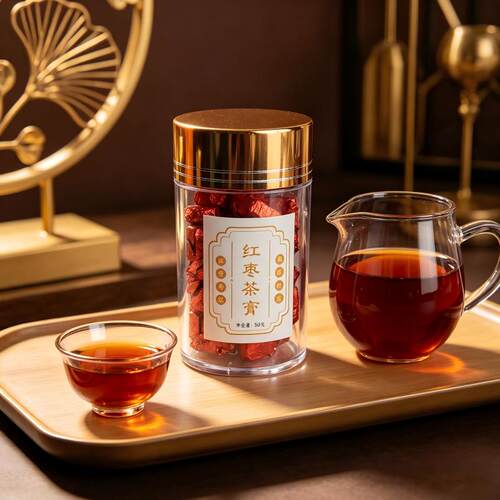 普洱茶红枣茶膏无添加50克罐装果香足组合型花茶男女通用养生茶