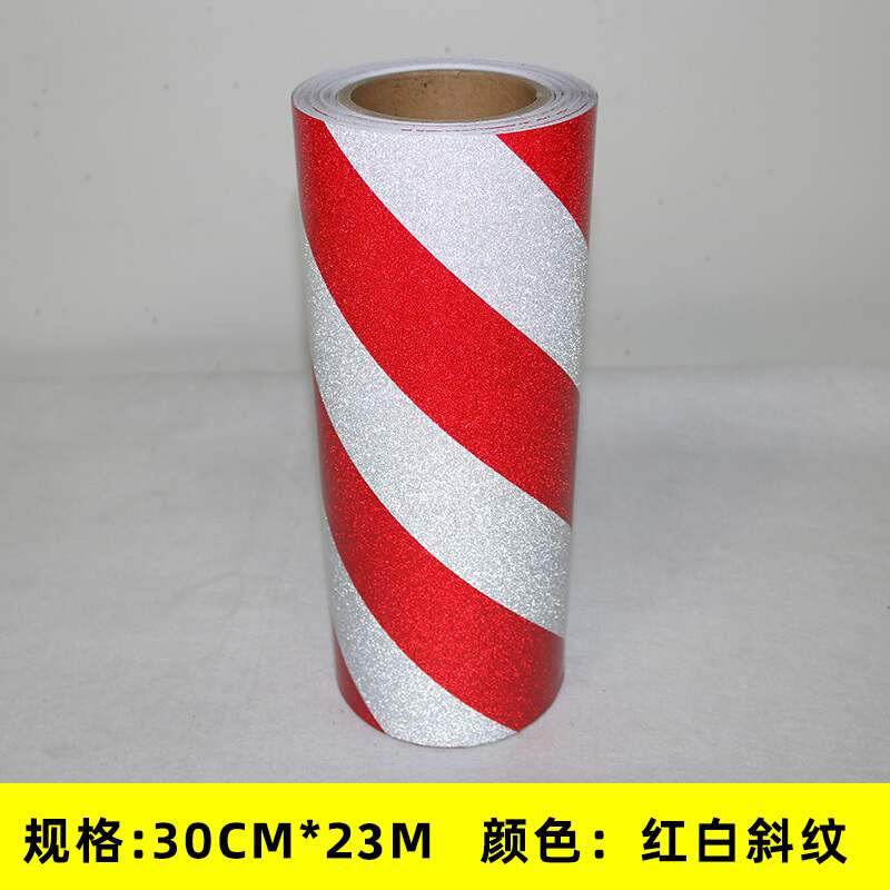 新品反光黄黑红白斜纹警示胶带反光贴条地贴纸安全标识反光膜反光
