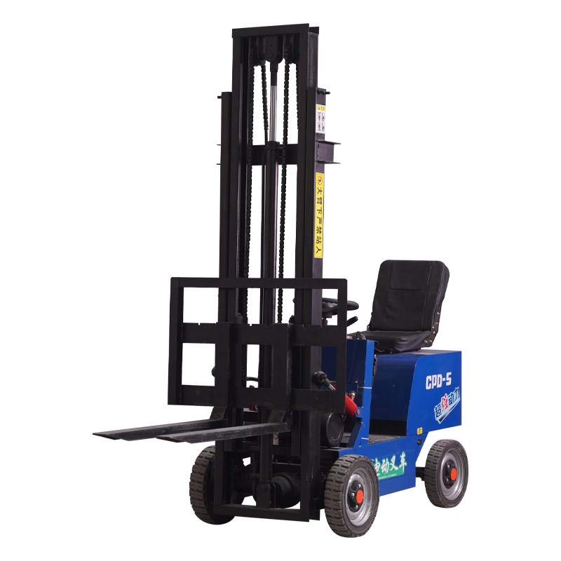 小型电动简易叉车座驾式0.5吨/0.8吨四轮堆高车液压升降家用装卸