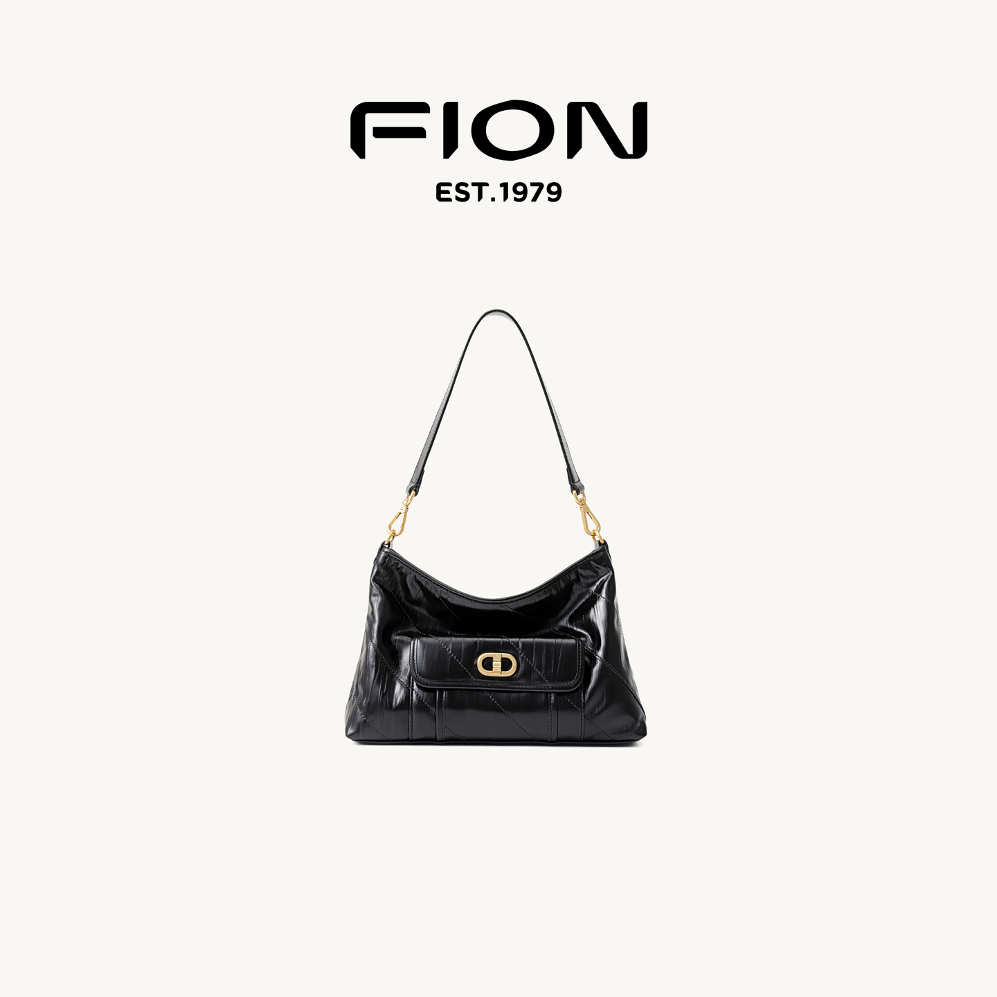 Fion/菲安妮女包2025新款时尚百搭单肩包通勤大容量真皮腋下包包