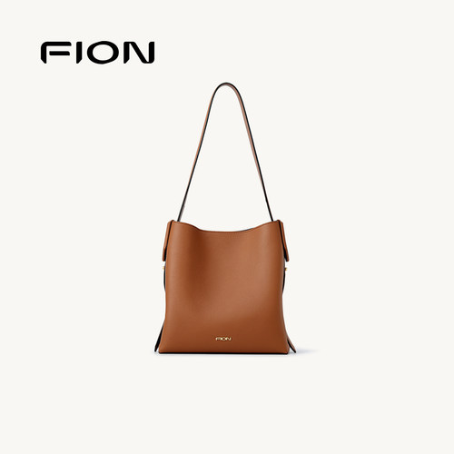 FION菲安妮奥莱真皮托特包女轻奢简约高级感牛皮大容量小众单肩包