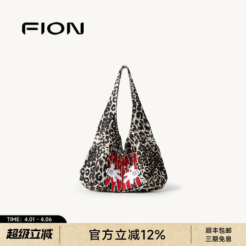 Fion/菲安妮迪士尼米奇联名系列帆布袋女士通勤托特包女大容量包