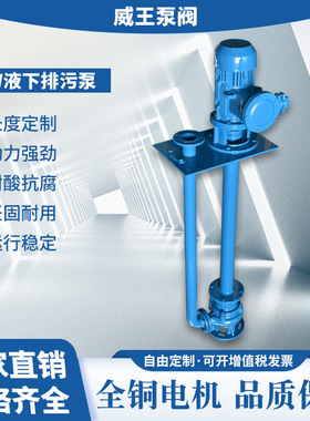 正品保证液下泵YW65-30-40-7.5，液下深度1米带方盘双管液下泵