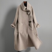 双面羊绒大衣女中长款 2025新款 高端澳毛围巾款 秋冬气质羊毛呢外套