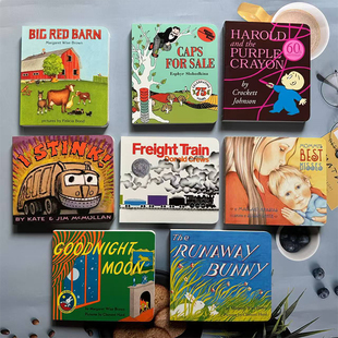 英文原版绘本 8本获奖书 包含阿罗有支彩色笔 THE RUNAWAY BUNNY GOODNIGHT MOON Freight Train Caps For Sale Big Red Barn