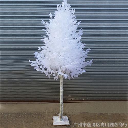 厂家供应仿真许愿树玻璃钢白榕树白树杆假树枝假树叶工程造景假树