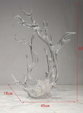 现代轻奢透明树脂雕塑浪花摆件酒店大堂样板房售楼处软装饰艺术品