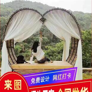 网红打卡鸟巢座椅各式各样造型适合花海景区农庄乡村建设室外