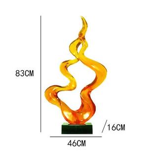 家居会所抽象雕塑陈设品摆件 透明仿琉璃工艺品简约现代时尚