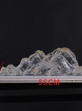 透明树脂假山摆件售楼处酒店样板间山形雕塑玄关桌面装饰园林景观