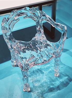 透明树脂鹿雕塑水晶招财鹿摆件玄关售楼处别墅酒店透明亚克力装饰