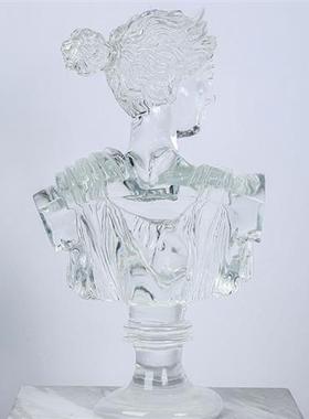 古希腊人物透明树脂雕塑定制大卫断臂维纳斯会客厅落地艺术品摆件