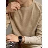 保暖羊毛桑蚕丝圆领长袖 双面绒打底衫 男秋冬加厚2025新款 T恤秋衣