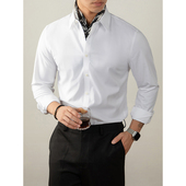 衬衫 男士 秋冬季 丝滑垂感莫代尔无痕长袖 2025新款 免烫抗皱商务衬衣