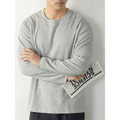 240G重磅华尔夫肌理长袖 微阔宽松圆领打底衫 男T恤秋冬季 2025新款