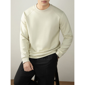 T恤男秋季 2025新款 宽松插肩袖 350G液氨混纺精梳棉长袖 打底衫 潮牌