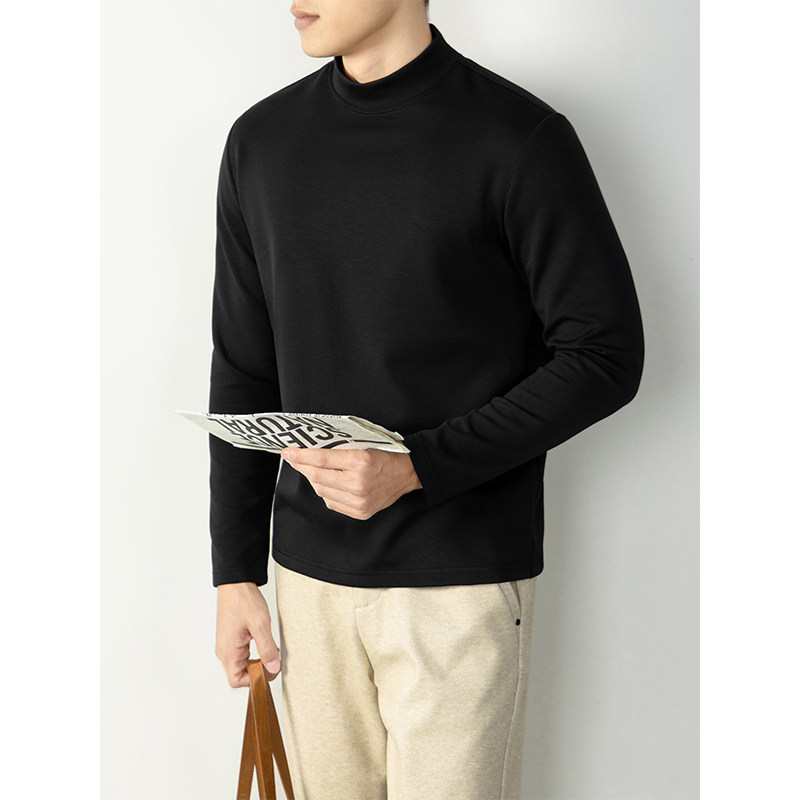 自发热暖云绒半高领长袖T恤男士加厚2025秋冬竖纹打底衫内搭保暖,男装,T恤,淘宝优惠券,粉丝福利购,淘宝优惠卷