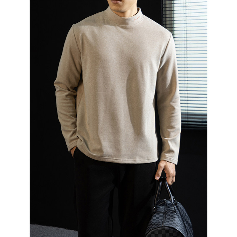 加厚速热绒半高领长袖T恤男士2025秋冬保暖内搭羊毛打底衫7A抗菌,男装,T恤,淘宝优惠券,粉丝福利购,淘宝优惠卷