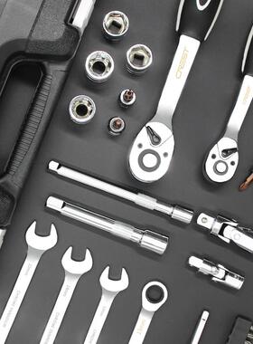 3YV54TF1汽车维修工具套装修车棘轮套筒扳手大全汽修套管多功能组