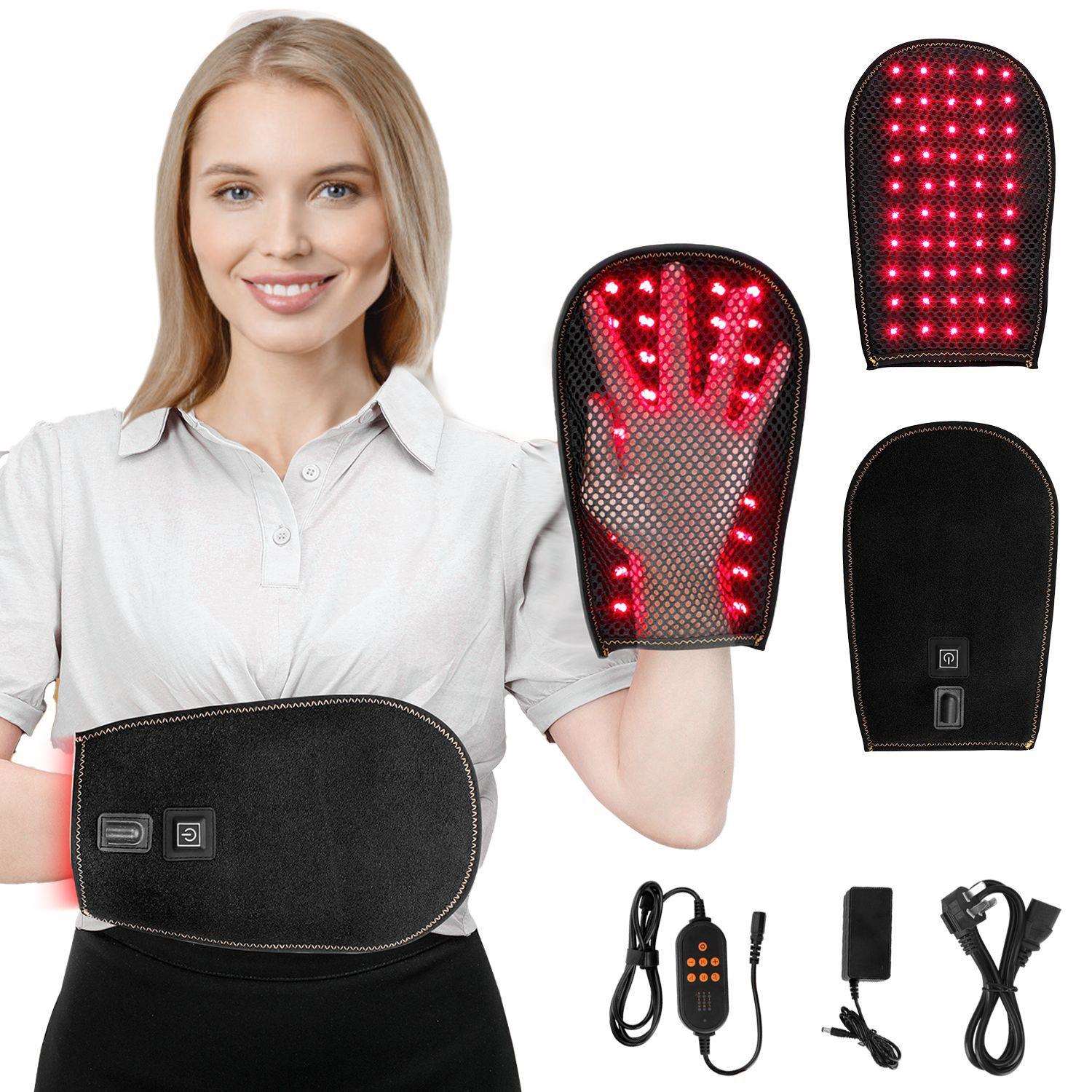 跨境现货红光理疗灯手套红外线灯护手 针对手指痛嫩肤手套