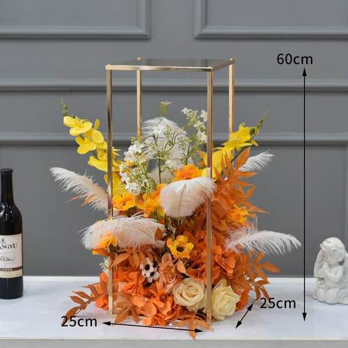 高档电镀几何桌花仿真花酒店ktv酒吧摆台花桌面装饰摆饰婚庆道具