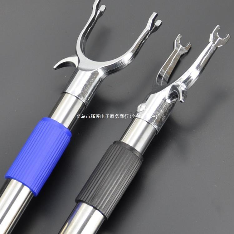 家用不锈钢2米加长撑衣杆三节伸缩晒晾衣丫叉挑衣杆挂取收衣新款