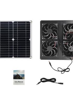 12W带4个风扇宠物房冷却风扇绿色能源通风鸡舍狗舍通风的太阳能板