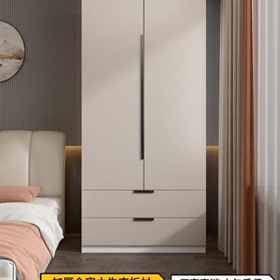 实木衣柜家用卧室简易组装儿童床边双门储物柜小户型出租房用衣橱