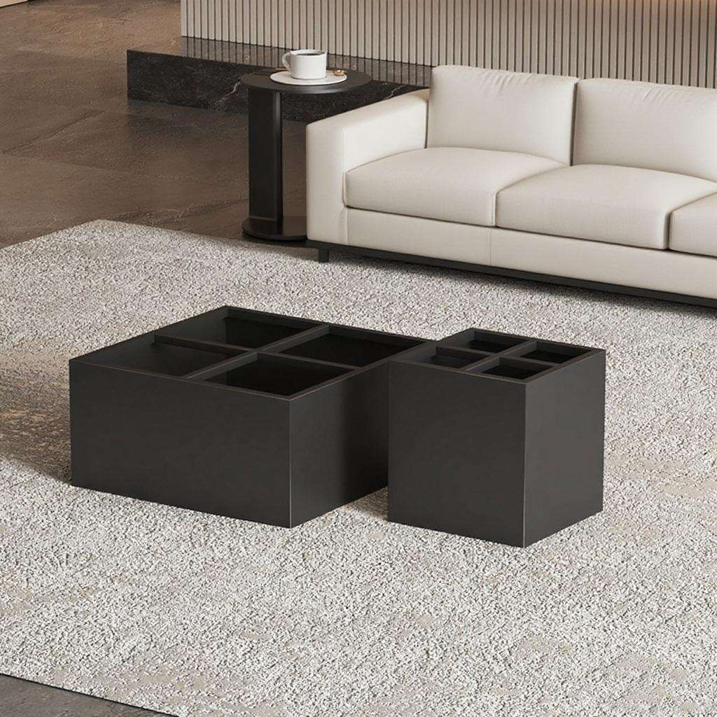 意式奢石大理石支架极简岩板茶几腿悬浮方形高低组合脚架茶几底座