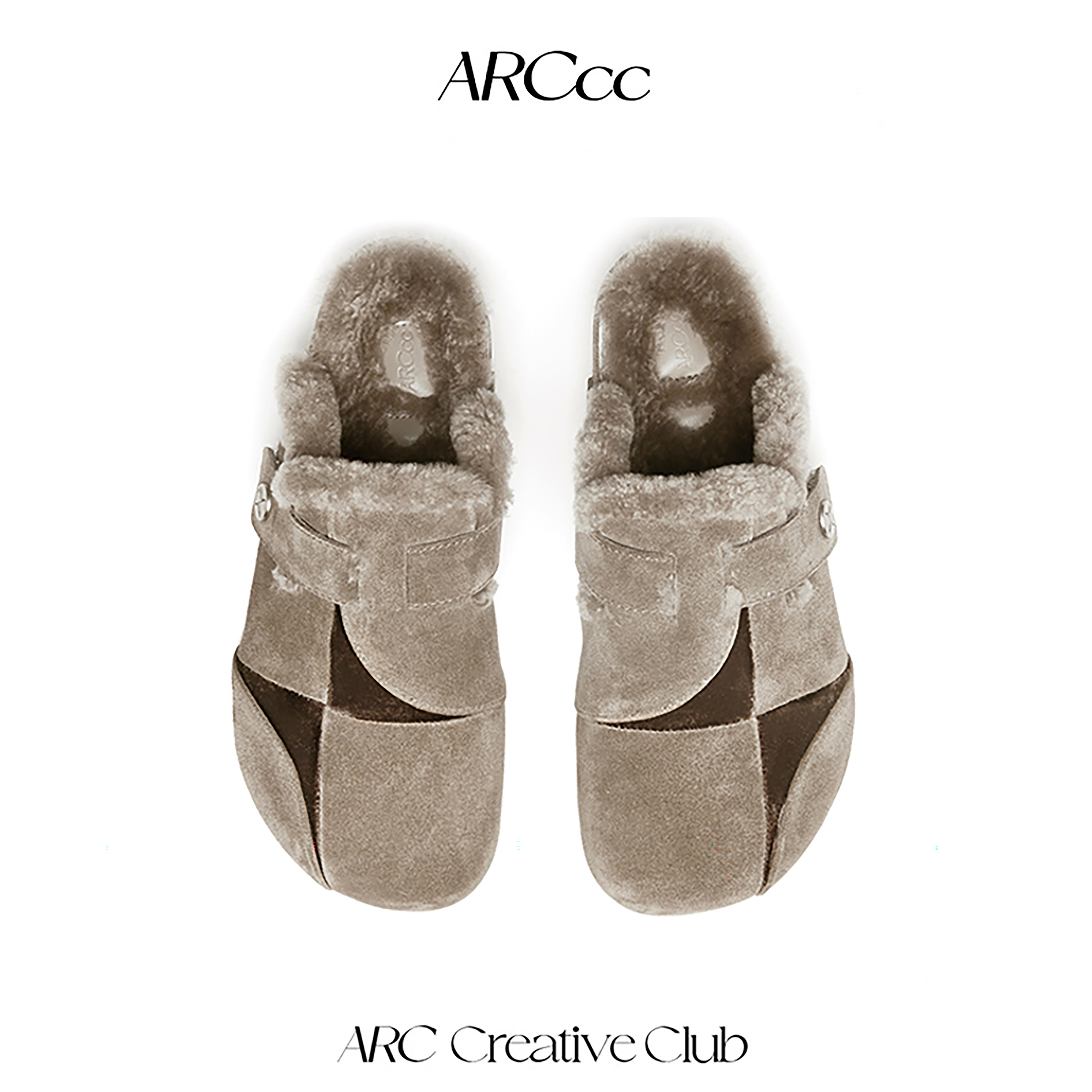 ARCcc Quadrant Q01P 象限加绒勃肯鞋 真皮保暖毛毛包头拖鞋冬季