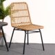 户外休闲铁艺藤编桌椅子北欧简约庭院餐椅家用阳台凳藤椅子靠背椅