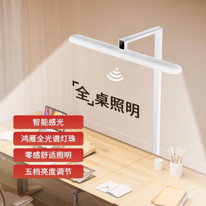 鸿雁智能护眼台灯学习专用书桌儿童写作业防近视阅读落地小路灯