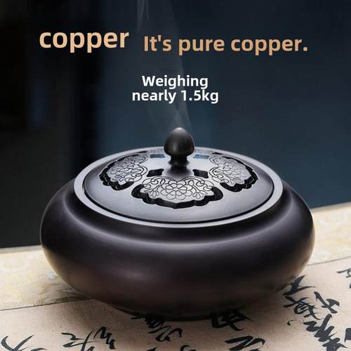 纯铜香炉家用室内香炉纯铜香炉沉香檀香香炉茶道盘香炉