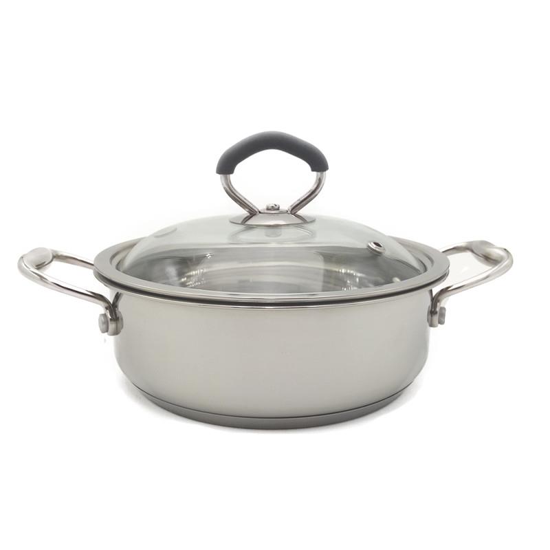 商用304不锈钢小焖锅专用锅电磁炉燃气通用双耳加厚复底一人一锅
